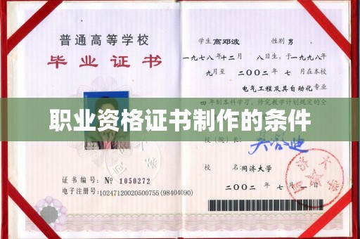 九寨沟职业资格证书制作的条件