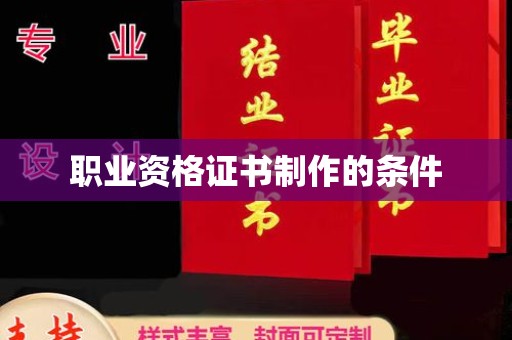 九寨沟职业资格证书制作的条件