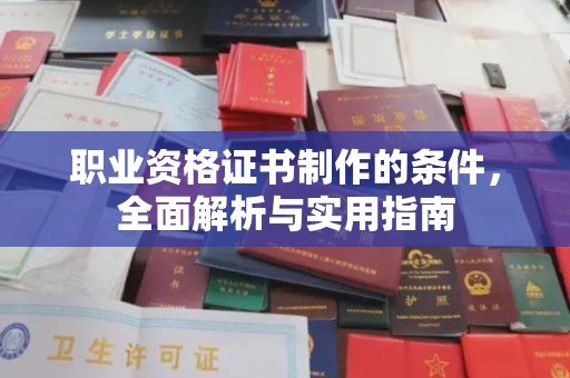 九寨沟职业资格证书制作的条件，全面解析与实用指南