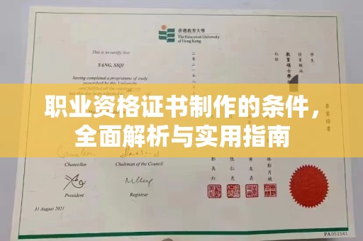 九寨沟职业资格证书制作的条件，全面解析与实用指南