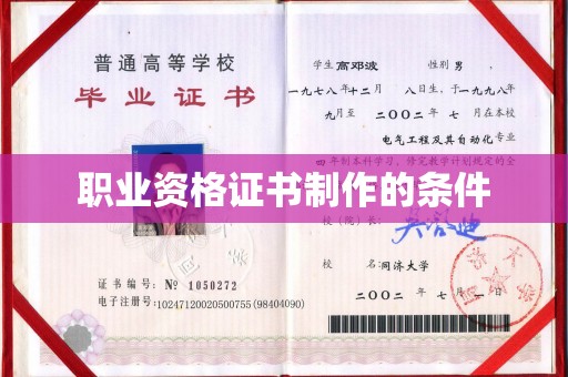 九寨沟职业资格证书制作的条件